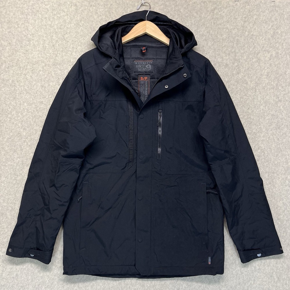Mountain Hardwear Mens Small Black Hooded Waterproof Insulated Ski Jacket Coat